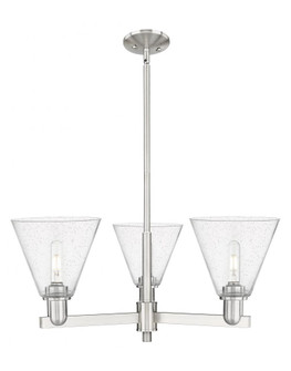 Berkshire Glass - 3 Light - 30 inch - Satin Nickel - Stem hung - Pendant (3442|716-3CR-SN-GBC-84)