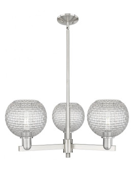 Athens - 3 Light - 30 inch - Satin Nickel - Stem hung - Pendant (3442|716-3CR-SN-G122C-8CL)