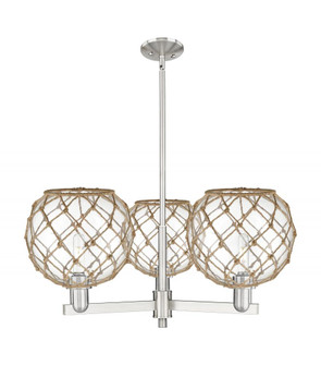 Farmhouse Rope - 3 Light - 32 inch - Satin Nickel - Stem hung - Pendant (3442|716-3CR-SN-G122-10RB)