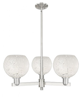 White Mouchette - 3 Light - 30 inch - Satin Nickel - Stem hung - Pendant (3442|716-3CR-SN-G1216-8WM)