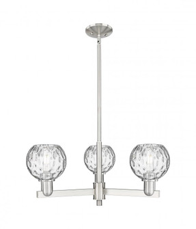 Athens Water Glass - 3 Light - 28 inch - Satin Nickel - Stem hung - Pendant (3442|716-3CR-SN-G1215-6)