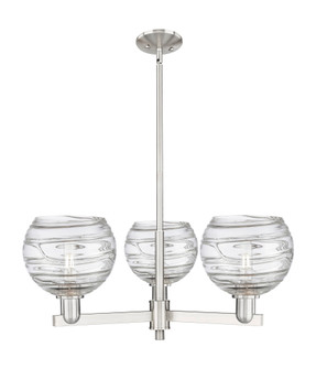 Athens Deco Swirl - 3 Light - 30 inch - Satin Nickel - Stem hung - Pendant (3442|716-3CR-SN-G1213-8CL)