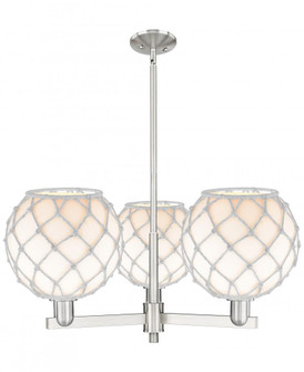 Farmhouse Rope - 3 Light - 32 inch - Satin Nickel - Stem hung - Pendant (3442|716-3CR-SN-G121-10RW)