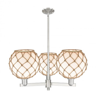 Farmhouse Rope - 3 Light - 32 inch - Satin Nickel - Stem hung - Pendant (3442|716-3CR-SN-G121-10RB)