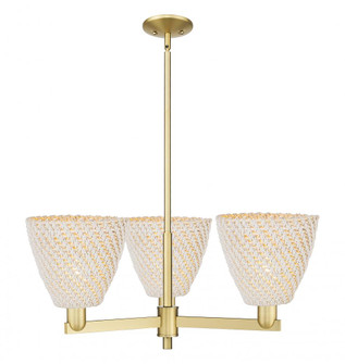 Bristol Natural - 3 Light - 31 inch - Satin Gold - Stem hung - Pendant (3442|716-3CR-SG-NBD-9-NAT)