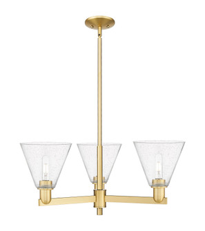 Berkshire Glass - 3 Light - 30 inch - Satin Gold - Stem hung - Pendant (3442|716-3CR-SG-GBC-84)
