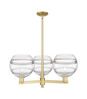 Rochester - 3 Light - 32 inch - Satin Gold - Stem hung - Pendant (3442|716-3CR-SG-G556-10CL)