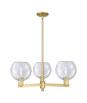 Athens - 3 Light - 30 inch - Satin Gold - Stem hung - Pendant (3442|716-3CR-SG-G124-8)