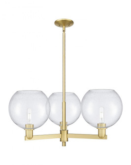 Athens - 3 Light - 32 inch - Satin Gold - Stem hung - Pendant (3442|716-3CR-SG-G124-10)