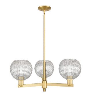 Athens - 3 Light - 30 inch - Satin Gold - Stem hung - Pendant (3442|716-3CR-SG-G122C-8CL)