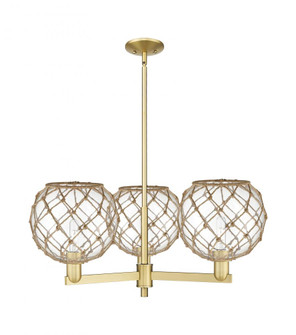 Farmhouse Rope - 3 Light - 32 inch - Satin Gold - Stem hung - Pendant (3442|716-3CR-SG-G122-10RB)