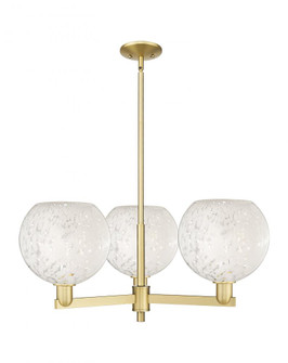 White Mouchette - 3 Light - 32 inch - Satin Gold - Stem hung - Pendant (3442|716-3CR-SG-G1216-10WM)