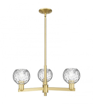 Athens Water Glass - 3 Light - 28 inch - Satin Gold - Stem hung - Pendant (3442|716-3CR-SG-G1215-6)