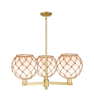 Farmhouse Rope - 3 Light - 32 inch - Satin Gold - Stem hung - Pendant (3442|716-3CR-SG-G121-10RB)