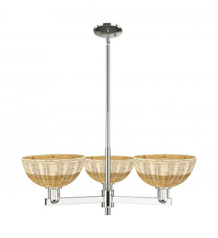 Bristol Natural II - 3 Light - 31 inch - Polished Nickel - Stem hung - Pendant (3442|716-3CR-PN-NBD2-9-NAT)