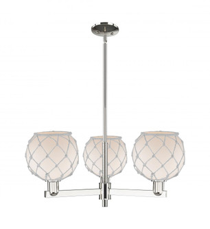 Farmhouse Rope - 3 Light - 30 inch - Polished Nickel - Stem hung - Pendant (3442|716-3CR-PN-G121-8RW)