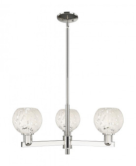 White Mouchette - 3 Light - 28 inch - Polished Nickel - Stem hung - Pendant (3442|716-3CR-PN-G1216-6WM)