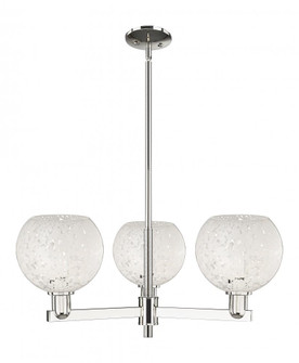 White Mouchette - 3 Light - 30 inch - Polished Nickel - Stem hung - Pendant (3442|716-3CR-PN-G1216-8WM)