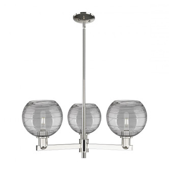 Athens Deco Swirl - 3 Light - 30 inch - Polished Nickel - Stem hung - Pendant (3442|716-3CR-PN-G1213-8SM)