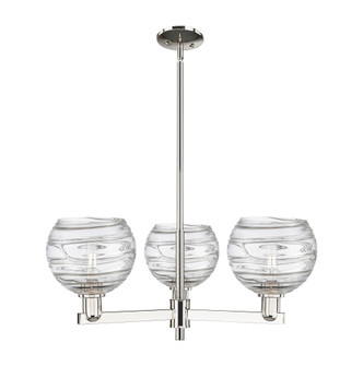 Athens Deco Swirl - 3 Light - 30 inch - Polished Nickel - Stem hung - Pendant (3442|716-3CR-PN-G1213-8CL)