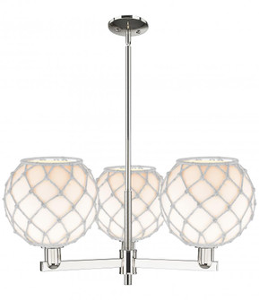 Farmhouse Rope - 3 Light - 32 inch - Polished Nickel - Stem hung - Pendant (3442|716-3CR-PN-G121-10RW)