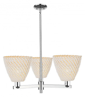 Bristol Natural - 3 Light - 31 inch - Polished Chrome - Stem hung - Pendant (3442|716-3CR-PC-NBD-9-NAT)