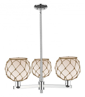 Farmhouse Rope - 3 Light - 30 inch - Polished Chrome - Stem hung - Pendant (3442|716-3CR-PC-G121-8RB)
