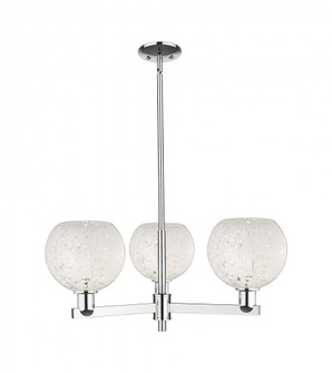 White Mouchette - 3 Light - 30 inch - Polished Chrome - Stem hung - Pendant (3442|716-3CR-PC-G1216-8WM)