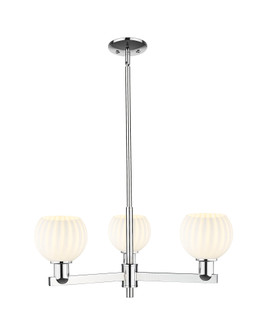 White Venetian - 3 Light - 28 inch - Polished Chrome - Stem hung - Pendant (3442|716-3CR-PC-G1217-6WV)