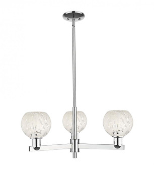 White Mouchette - 3 Light - 28 inch - Polished Chrome - Stem hung - Pendant (3442|716-3CR-PC-G1216-6WM)