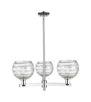 Athens Deco Swirl - 3 Light - 30 inch - Polished Chrome - Stem hung - Pendant (3442|716-3CR-PC-G1213-8CL)