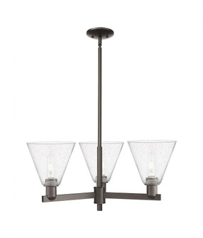 Berkshire Glass - 3 Light - 30 inch - Oil Rubbed Bronze - Stem hung - Pendant (3442|716-3CR-OB-GBC-84)