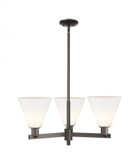 Berkshire Glass - 3 Light - 30 inch - Oil Rubbed Bronze - Stem hung - Pendant (3442|716-3CR-OB-GBC-81)