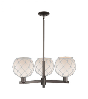 Farmhouse Rope - 3 Light - 30 inch - Oil Rubbed Bronze - Stem hung - Pendant (3442|716-3CR-OB-G121-8RW)