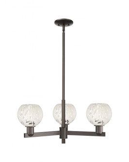 White Mouchette - 3 Light - 28 inch - Oil Rubbed Bronze - Stem hung - Pendant (3442|716-3CR-OB-G1216-6WM)