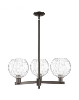 Athens Water Glass - 3 Light - 30 inch - Oil Rubbed Bronze - Stem hung - Pendant (3442|716-3CR-OB-G1215-8)