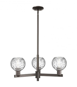 Athens Water Glass - 3 Light - 28 inch - Oil Rubbed Bronze - Stem hung - Pendant (3442|716-3CR-OB-G1215-6)