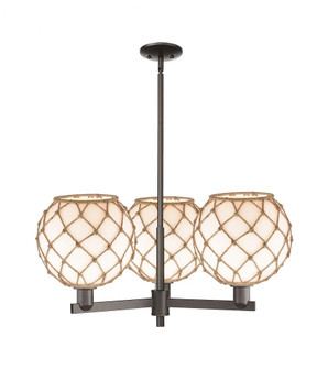 Farmhouse Rope - 3 Light - 32 inch - Oil Rubbed Bronze - Stem hung - Pendant (3442|716-3CR-OB-G121-10RB)