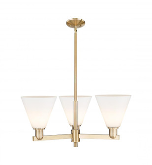 Berkshire Glass - 3 Light - 30 inch - Champagne Bronze - Stem hung - Pendant (3442|716-3CR-CB-GBC-81)
