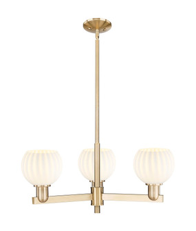 White Venetian - 3 Light - 28 inch - Champagne Bronze - Stem hung - Pendant (3442|716-3CR-CB-G1217-6WV)