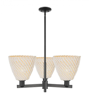 Bristol Natural - 3 Light - 31 inch - Matte Black - Stem hung - Pendant (3442|716-3CR-BK-NBD-9-NAT)