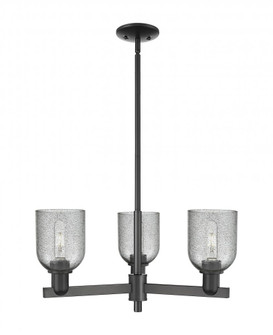 Caledonia - 3 Light - 27 inch - Matte Black - Stem hung - Pendant (3442|716-3CR-BK-G257)