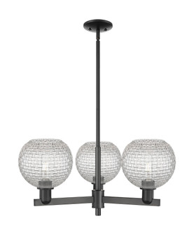 Athens - 3 Light - 30 inch - Matte Black - Stem hung - Pendant (3442|716-3CR-BK-G122C-8CL)
