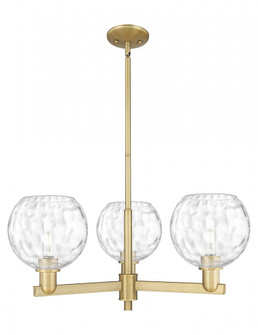 Athens Water Glass - 3 Light - 30 inch - Brushed Brass - Stem hung - Pendant (3442|716-3CR-BB-G1215-8)