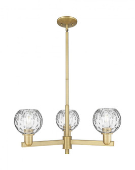 Athens Water Glass - 3 Light - 28 inch - Brushed Brass - Stem hung - Pendant (3442|716-3CR-BB-G1215-6)