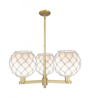 Farmhouse Rope - 3 Light - 32 inch - Brushed Brass - Stem hung - Pendant (3442|716-3CR-BB-G121-10RW)