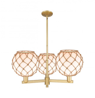 Farmhouse Rope - 3 Light - 32 inch - Brushed Brass - Stem hung - Pendant (3442|716-3CR-BB-G121-10RB)