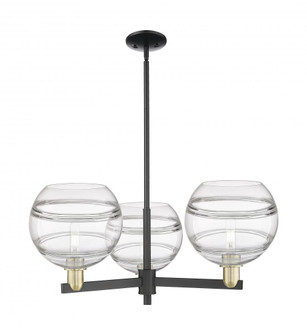 Rochester - 3 Light - 32 inch - Black Antique Brass - Stem hung - Pendant (3442|716-3CR-BAB-G556-10CL)