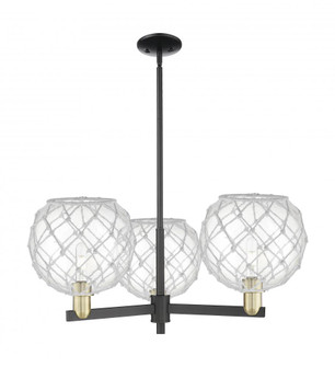 Farmhouse Rope - 3 Light - 32 inch - Black Antique Brass - Stem hung - Pendant (3442|716-3CR-BAB-G122-10RW)