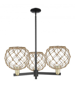 Farmhouse Rope - 3 Light - 32 inch - Black Antique Brass - Stem hung - Pendant (3442|716-3CR-BAB-G122-10RB)